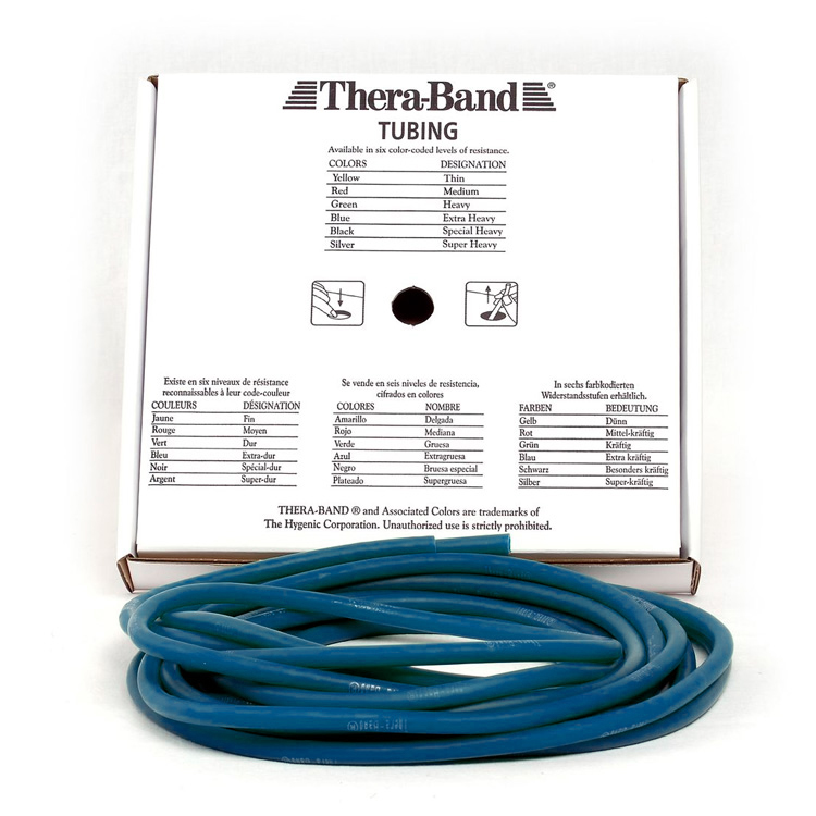 Thera-band Tubing Level   Ekstra Hård Træningselastik Blå   5m