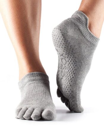 Toesox Fulltoe Lowrise Grip  Heather Grey