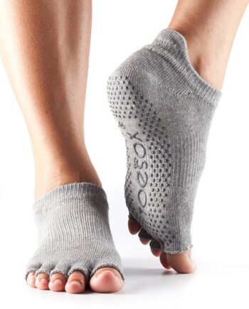 Toesox Halftoe Lowrise Grip  Heather Grey