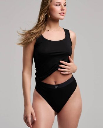 Bambusa High-waist Trusser  Sort   Pak
