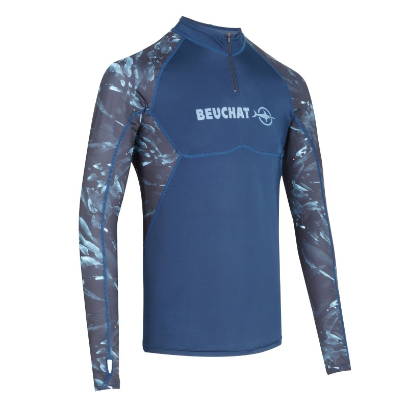 Beuchat Atoll Seaweed Langærmet Rashguard Herre Mm Blå