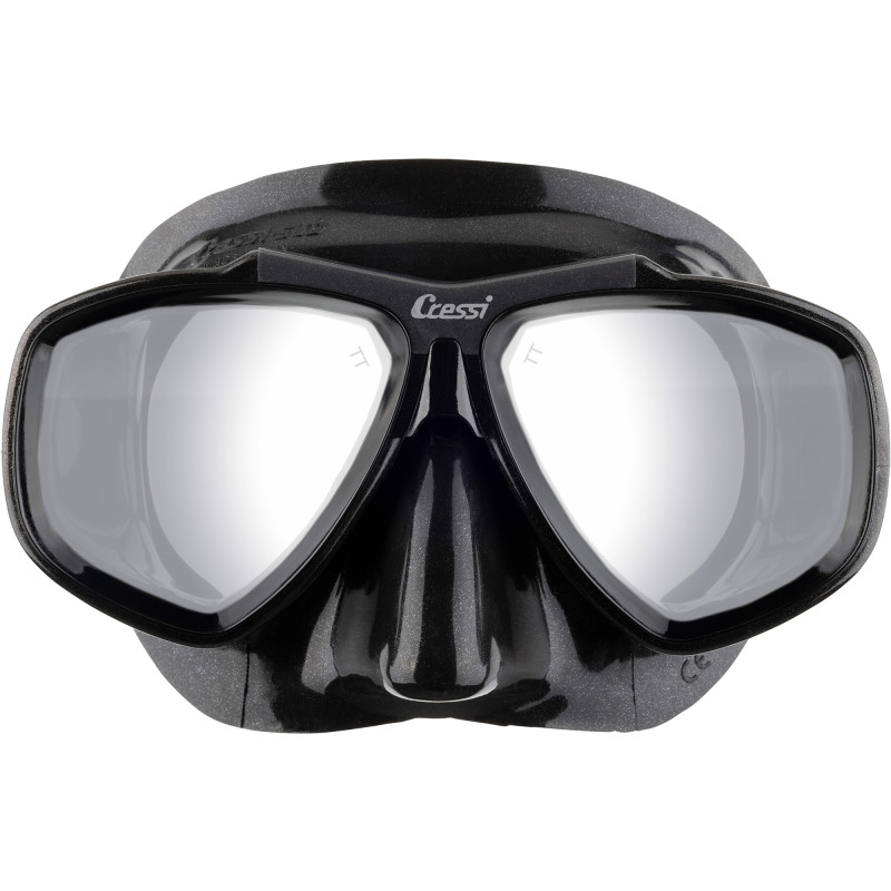 Cressi Focus Dykkermaske Sort Sort Sølv Mirrored Lens