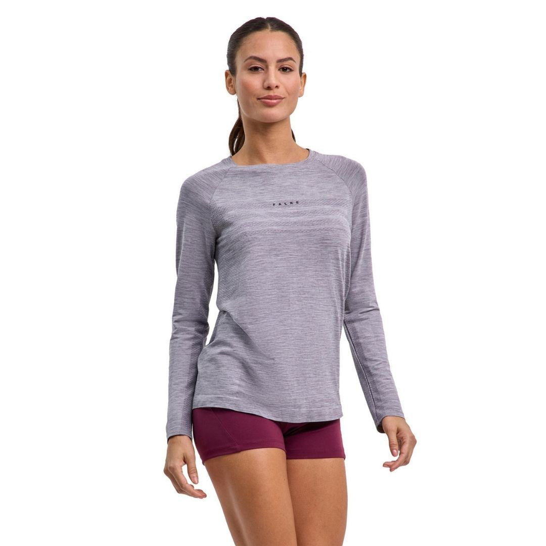 Falke Women Training Long-sleeve Shirt Grey Heather Xs