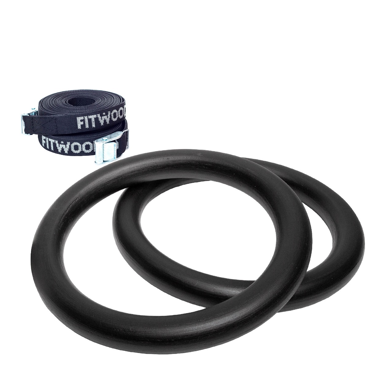 Fitwood Ulpu Gymnastikringe 28mm Sort Overflade   Sort Strop