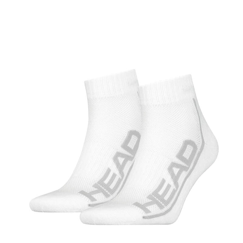Head Stripe Quarter Strømper   -par  Hvid  35-38