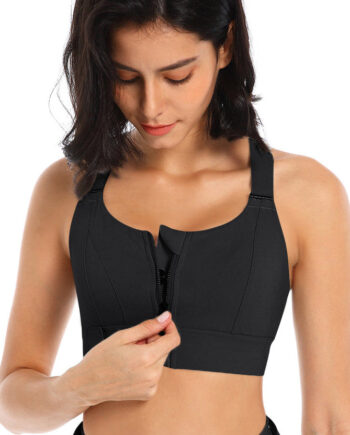 High Support Sports Bh Med Lynlås     Black Medium   Black