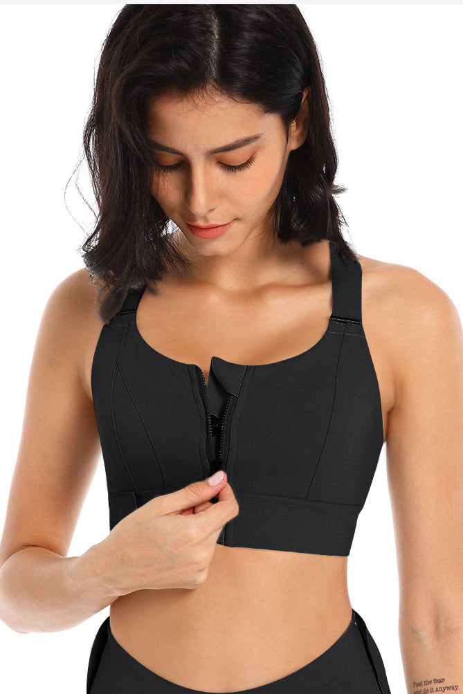 High Support Sports Bh Med Lynlås Black Medium Black