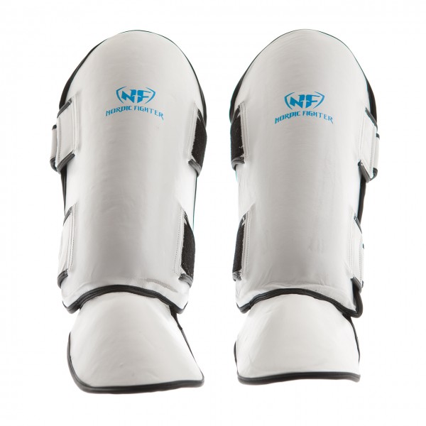 Nordic Fighter Shin Guards Instep Type Benskinne Læder Hvid -large