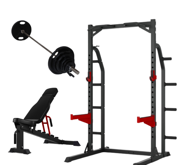 Peak Fitness Half Rack 95kg 50 Mm Vægtsæt Sort