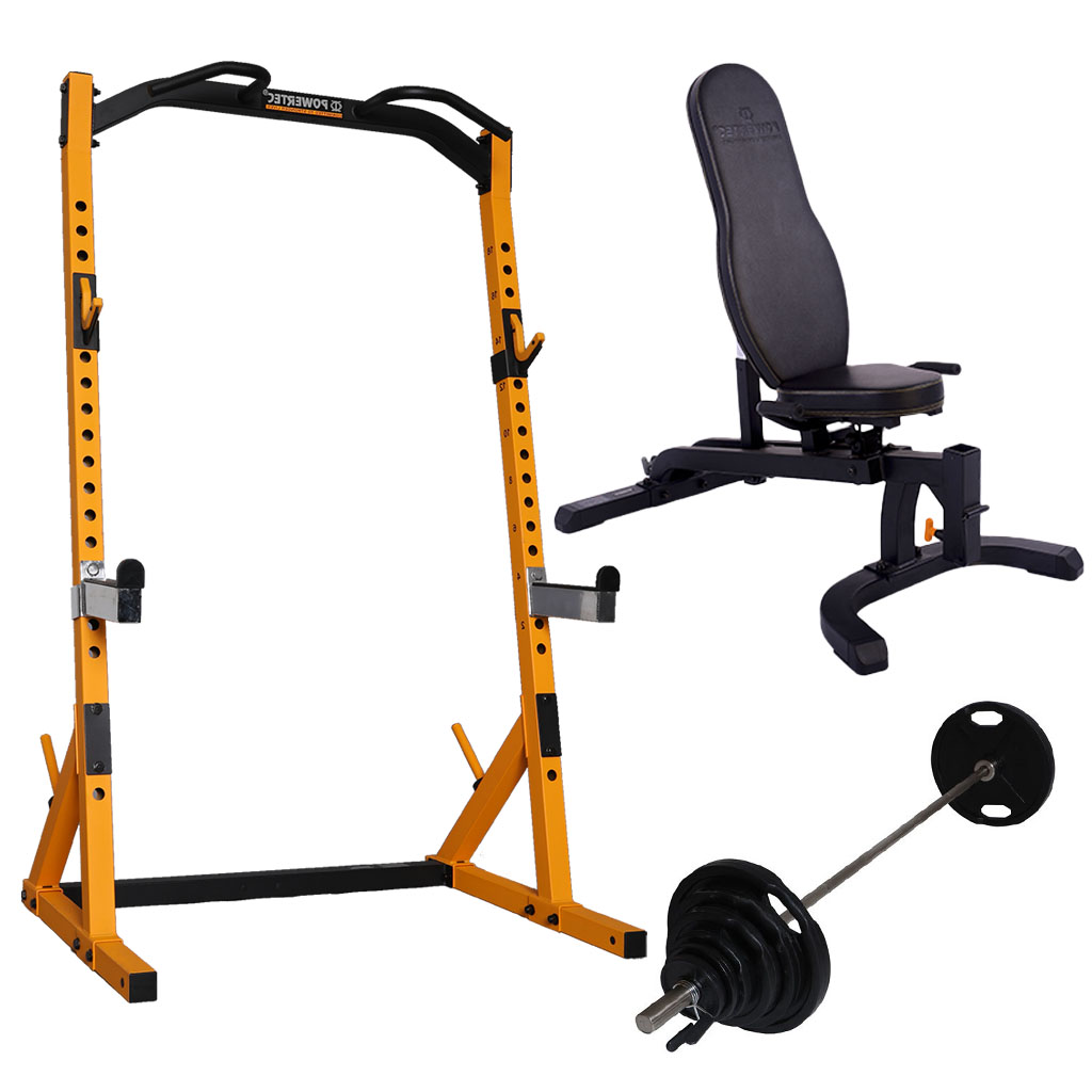 Powertec  Half Rack Yellow   Bænk Og 125 Kg   50 Mm Sort