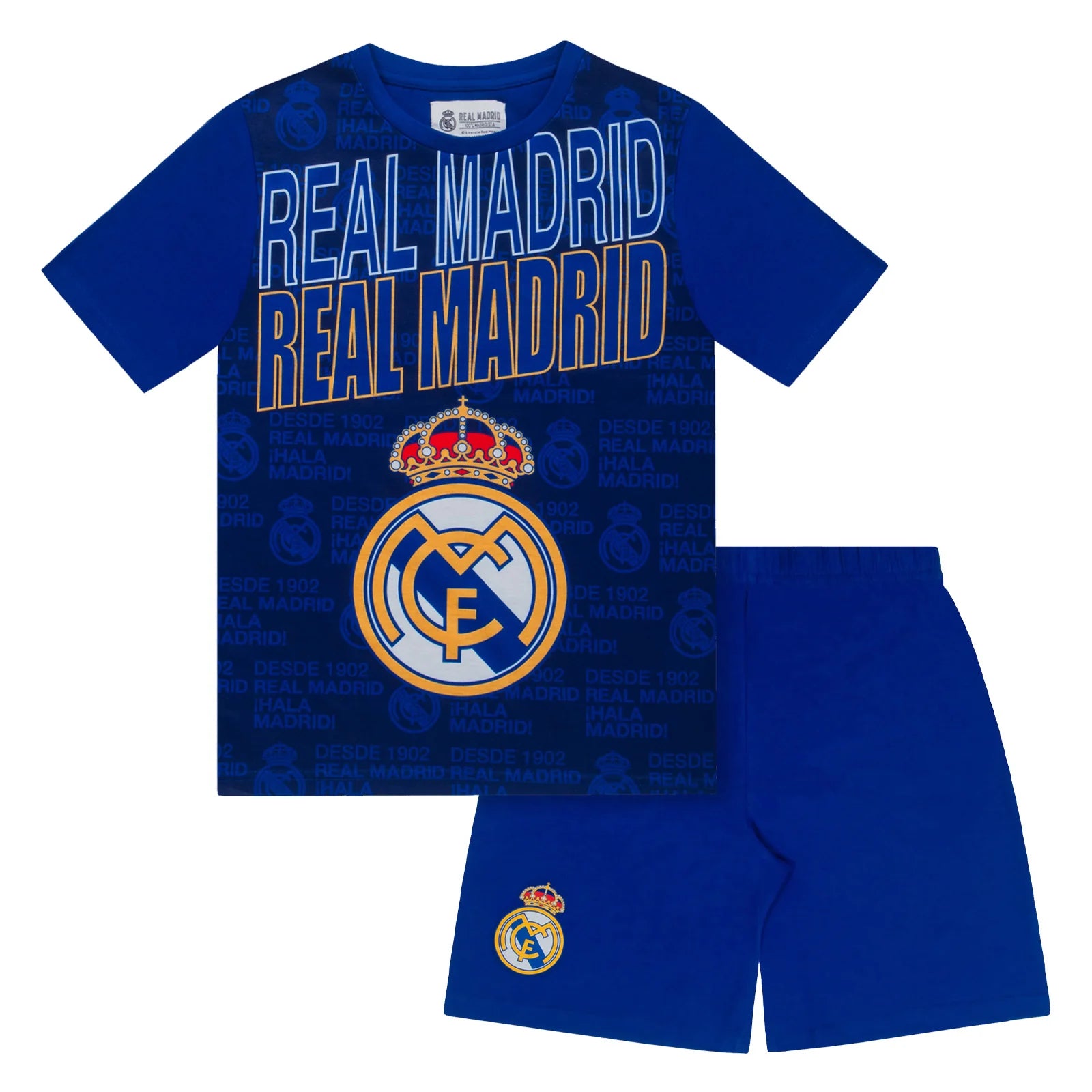 Real Madrid Drenge Kort Pyjamassæt Reflex Blue - år