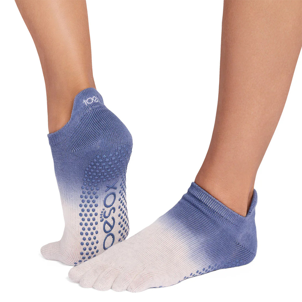 Toesox Fulltoe Lowrise Grip  Soft Blue Ombre