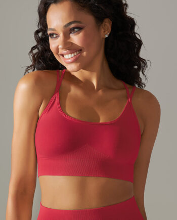 Ultrafit Cross Back Sports Bh Red Small   Red