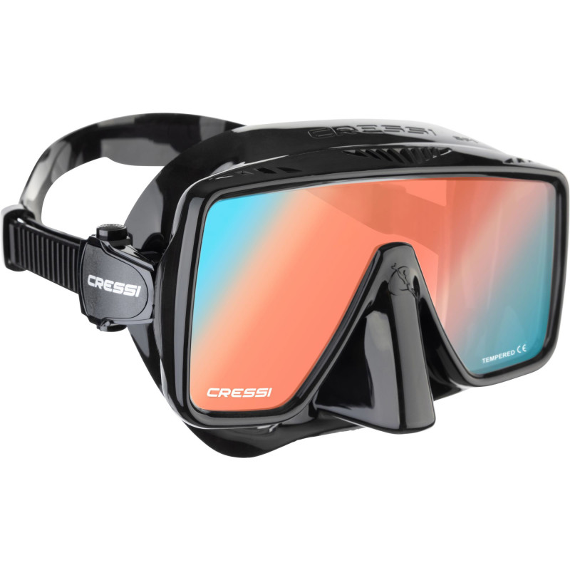 Cressi Sf1 Dykkermaske Sort Blå Orange Glas