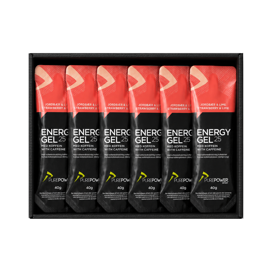 Energy Gel Koffein Jordbær Lime 12 40