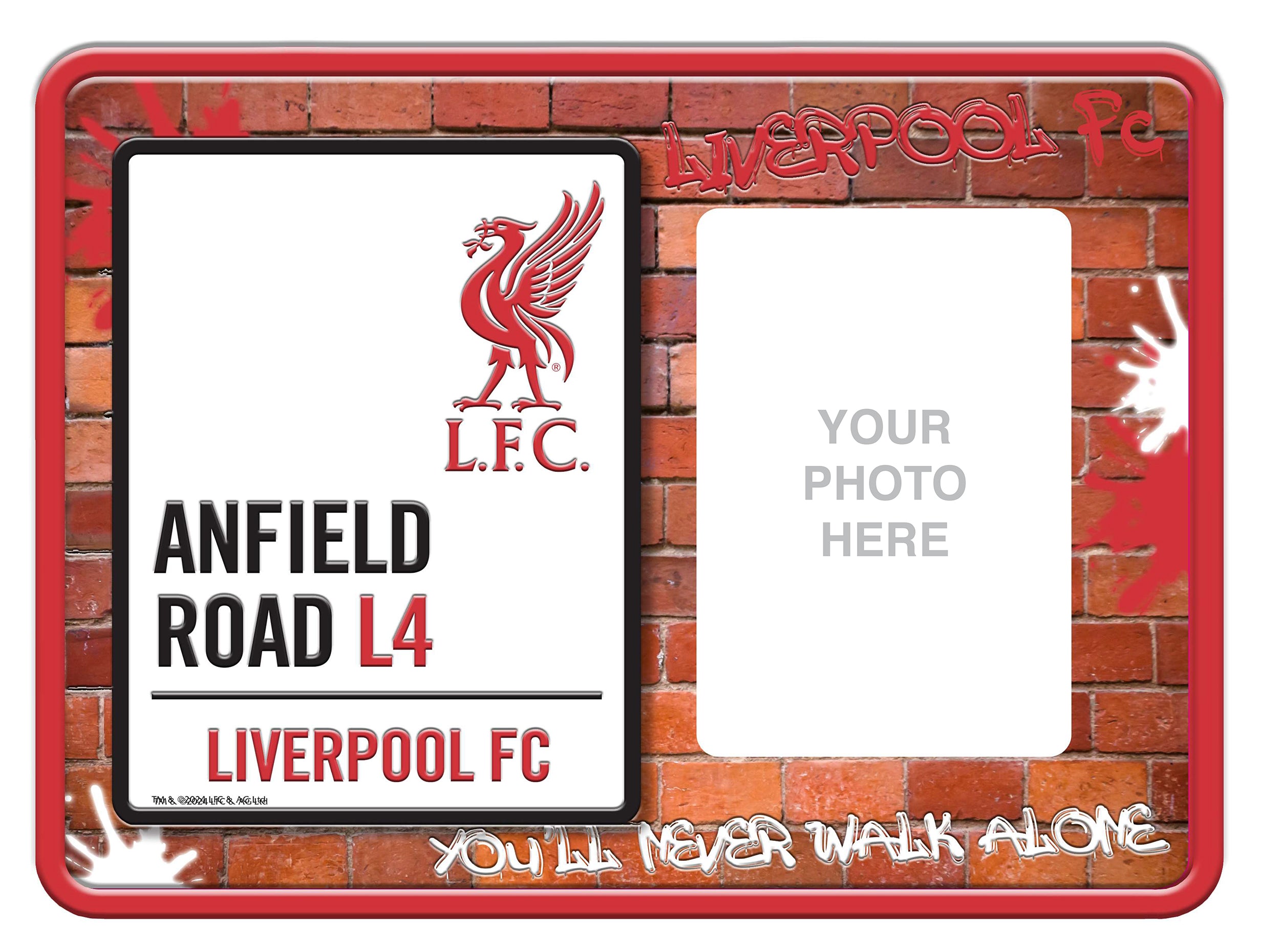 Liverpool Fc Embosset Metal No Fan Fotoramme Officielt Produkt