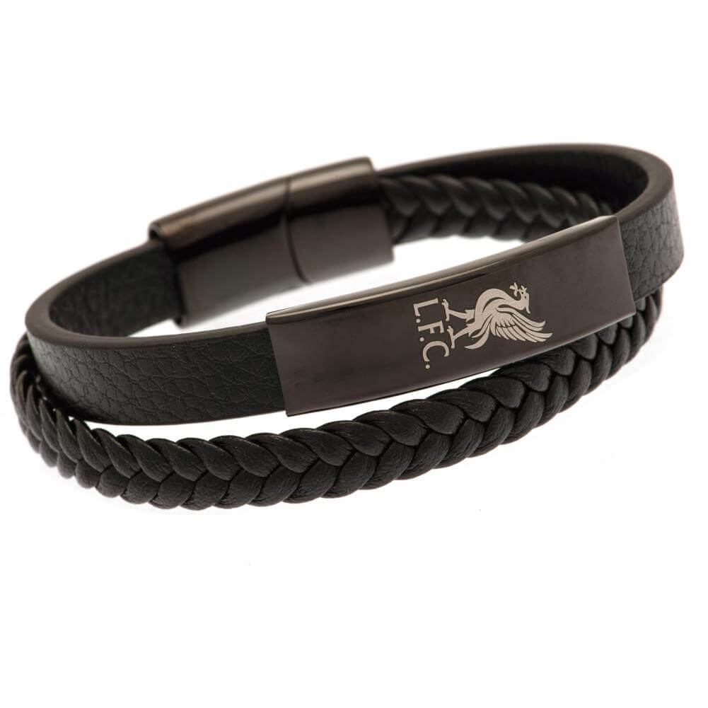 Liverpool Fc Sort Læderarmbånd