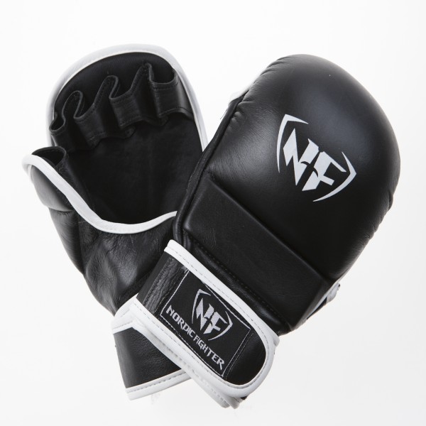 Nordic Fighter Mma Handsker Shooto Gloves Pro Black ægte Læder Small