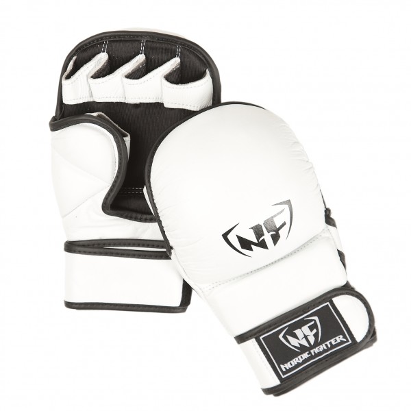 Nordic Fighter Mma Handsker Shooto Gloves Pro White Kunstlæder  -large