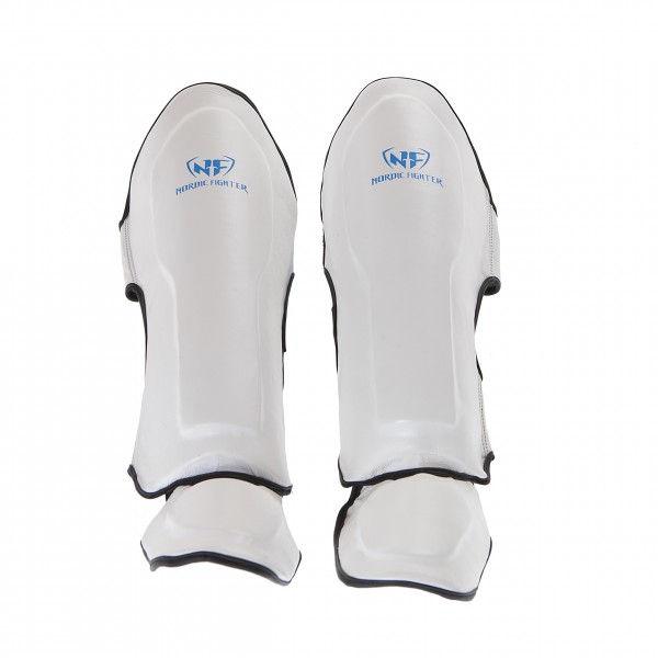 Nordic Fighter Shin Guards Instep Type   Benskinne Hvid Læder Medium