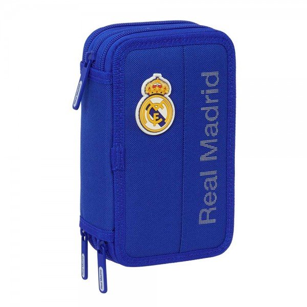 Real Madrid Filled Pencil Case 37 Elements Blue-one-size