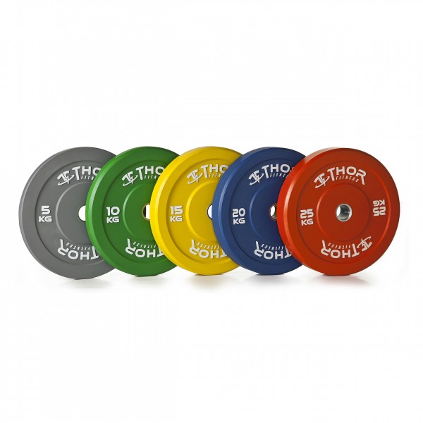 Thor Fitness Farvet Bumper Vægtskiver 15kg   50mm    Stk