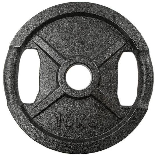 Vægtskive Sort Metal Med Greb 50 Mm 10 Kg